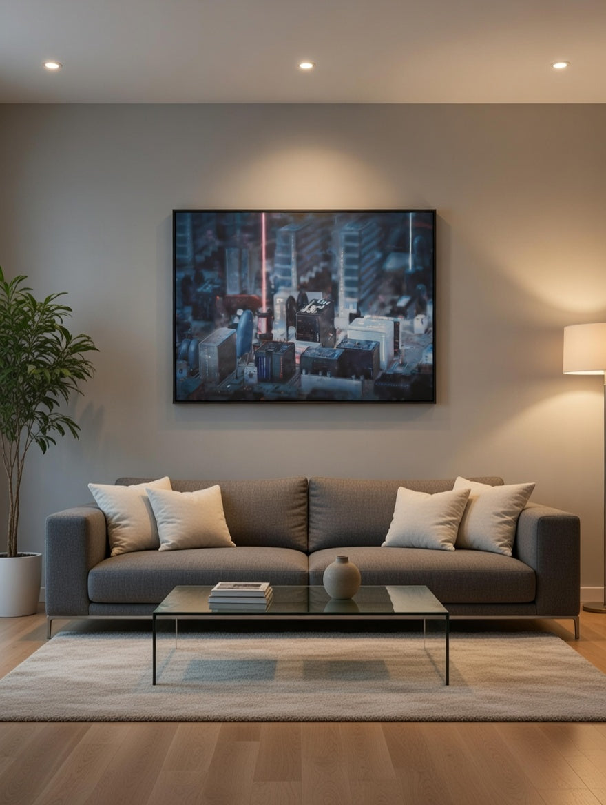 Microchip Technology Canvas Print for Futuristic Electronics Inspired Wall Décor