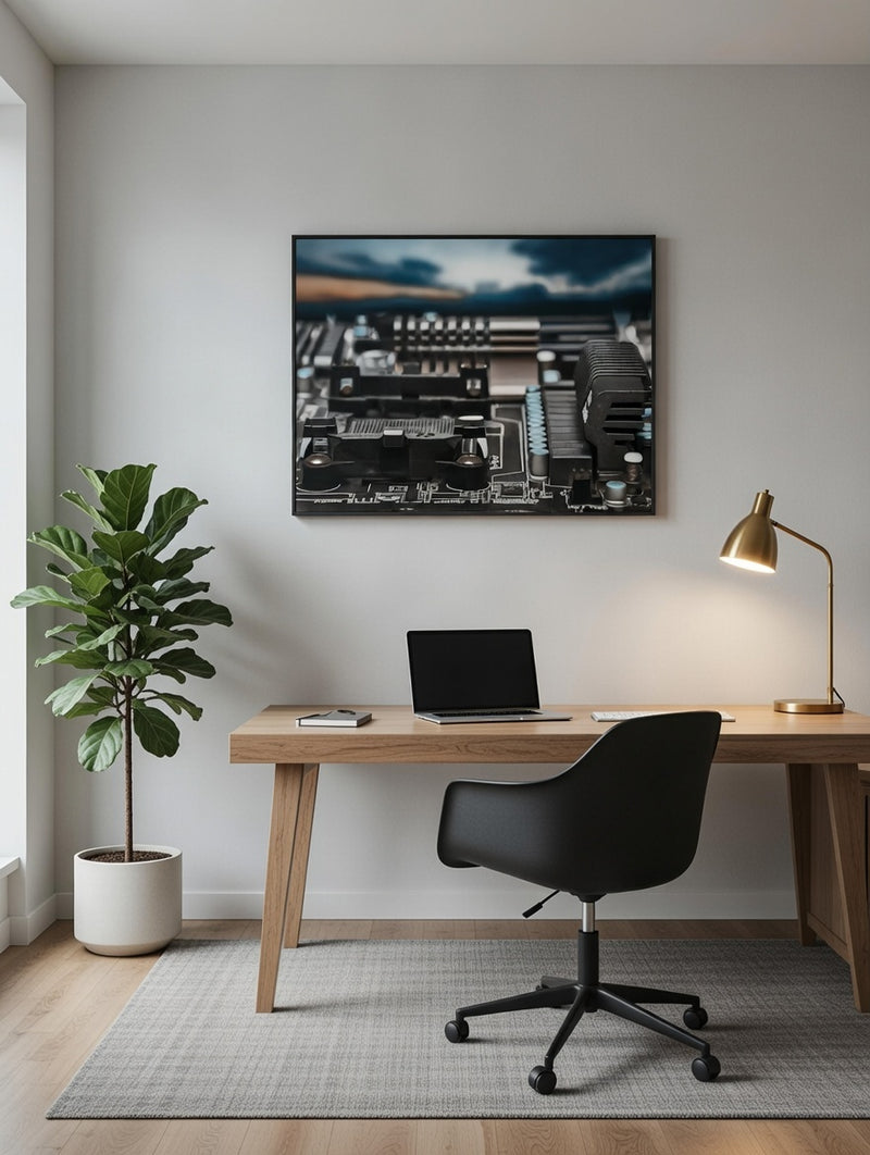 Cyber Technology Canvas Wall Decor for Futuristic Digital Interior Design