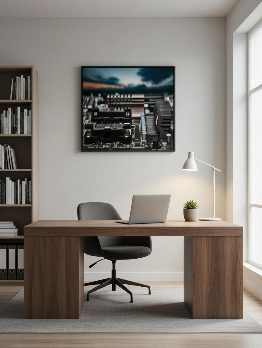 Cyber Technology Canvas Wall Decor for Futuristic Digital Interior Design