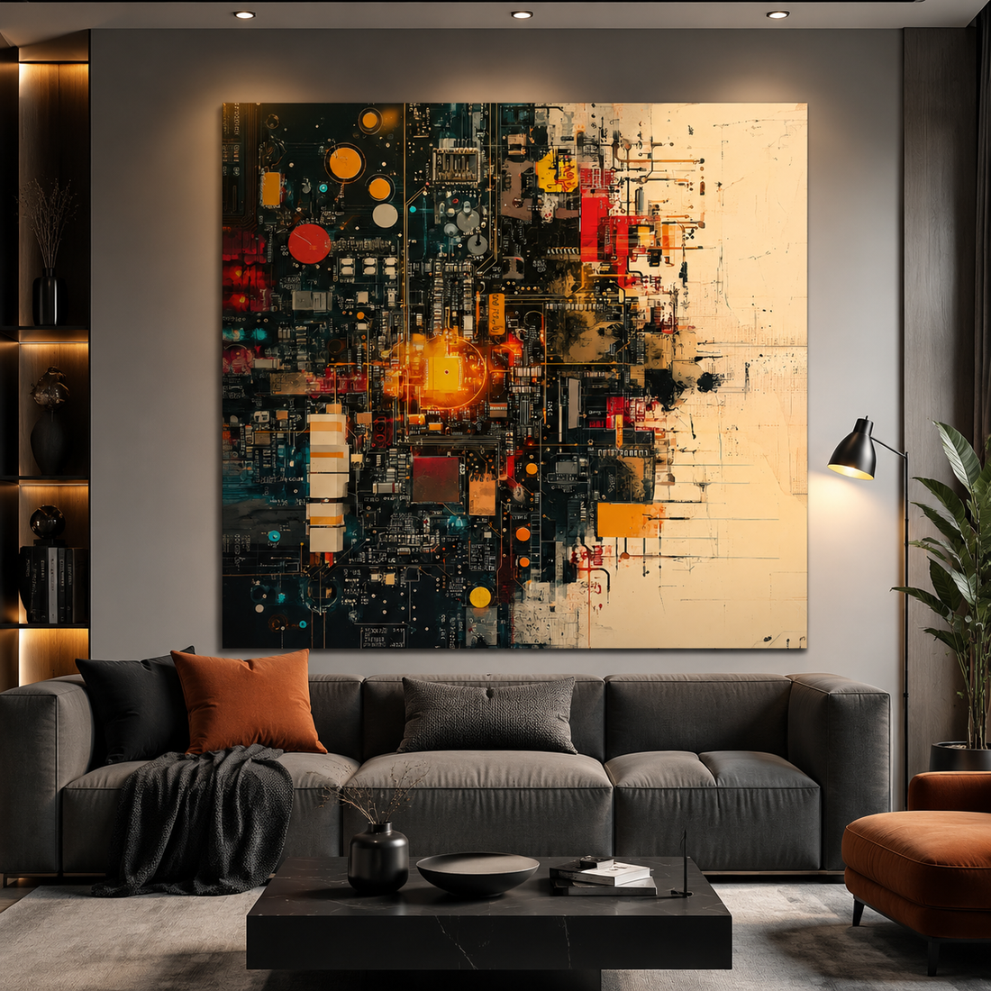 Digital Innovation Canvas Wall Art for Modern Futuristic Technology Interiors