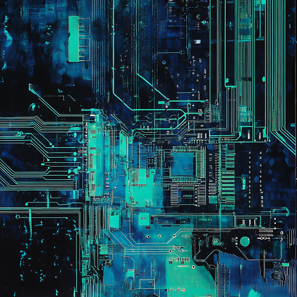PCB Design Canvas Wall Art for Modern Technology Inspired Interior Décor