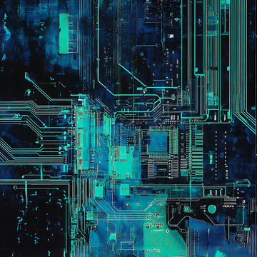 PCB Design Canvas Wall Art for Modern Technology Inspired Interior Décor