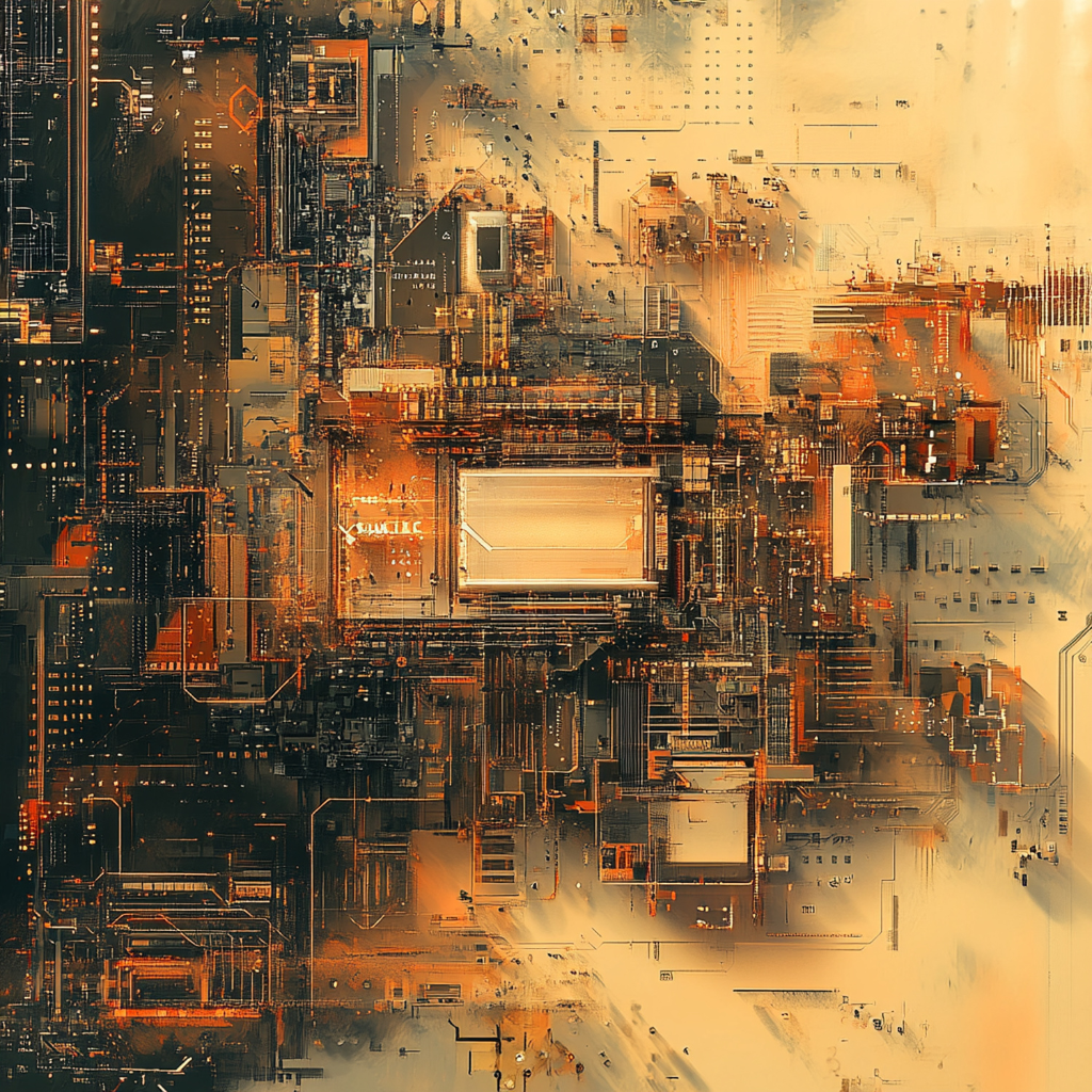 PCB Design Canvas Wall Art for Modern Technology Inspired Interior Décor