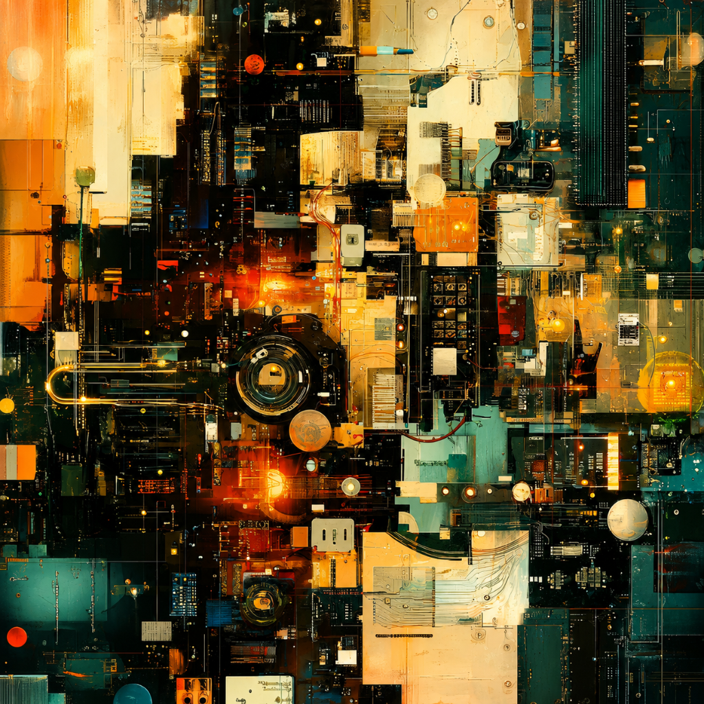 Cyber Technology Canvas Wall Decor for Futuristic Digital Interior Design