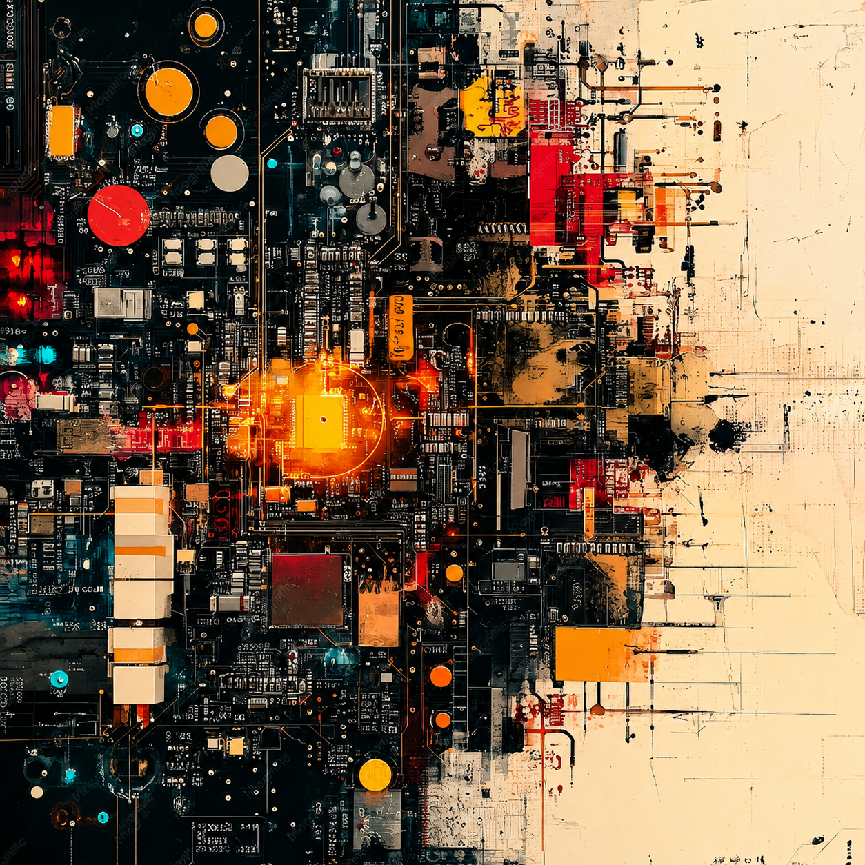 Digital Innovation Canvas Wall Art for Modern Futuristic Technology Interiors