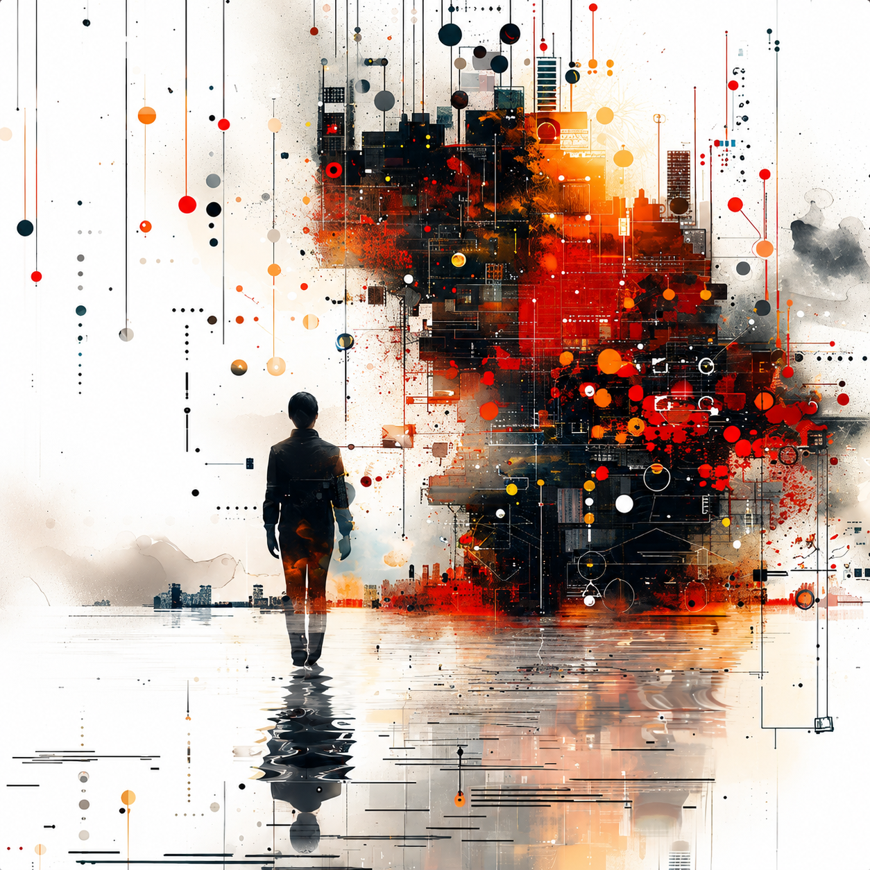Digital Innovation Canvas Wall Art for Modern Futuristic Technology Interiors